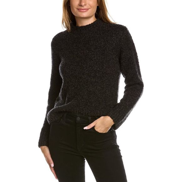 Vince Sweaters - Vince Textured Mock Neck Wool, Cashmere & Silk-Blend Sweater